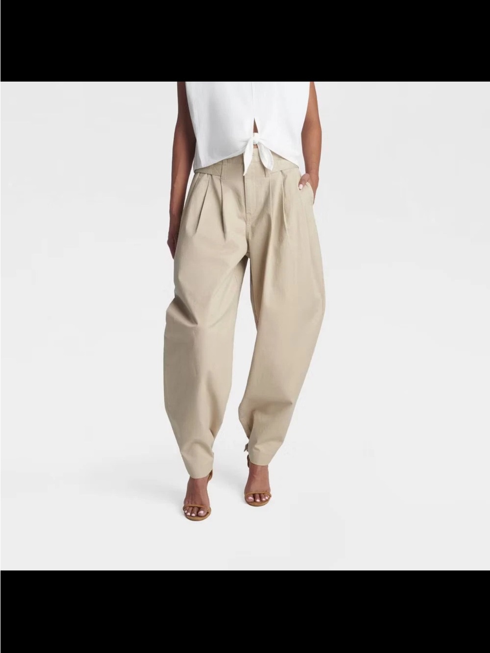 KBB by KAHLANA Women High-Rise 'The Barrel Trouser' - Khaki 4